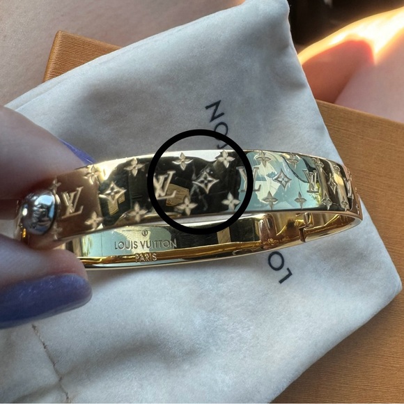 Authentic Louis Vuitton Nanogram Cuff LV Bracelet - Picture 13 of 15
